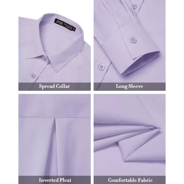 J.VER Womens Button Down Shirt Long Sleeve Solid Dress Shirts Chiffon Work Office Blouse Fashion Basic Business Formal Tops
