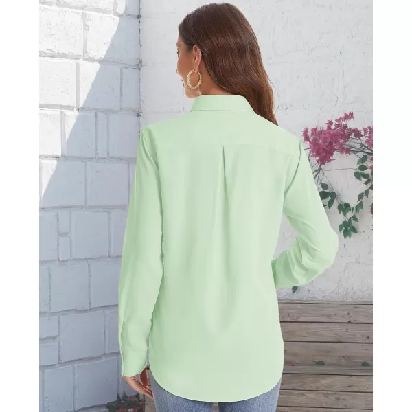 J.VER Womens Button Down Shirt Long Sleeve Solid Dress Shirts Chiffon Work Office Blouse Fashion Basic Business Formal Tops