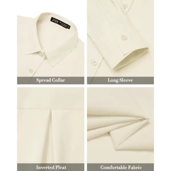 J.VER Womens Button Down Shirt Long Sleeve Solid Dress Shirts Chiffon Work Office Blouse Fashion Basic Business Formal Tops