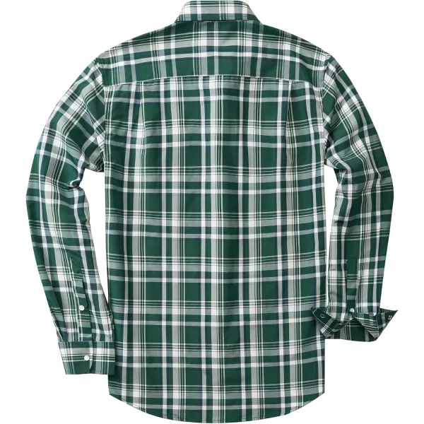 Men's Plaid Pearl Snap Button Shirts Casual Long Sleeve Gingham Shirt Western Cowboy Checked Shirts with Two Pockets for Work
