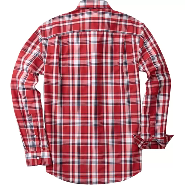Men's Plaid Pearl Snap Button Shirts Casual Long Sleeve Gingham Shirt Western Cowboy Checked Shirts with Two Pockets for Work