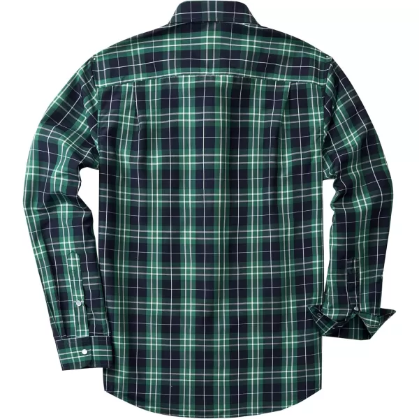 Men's Plaid Pearl Snap Button Shirts Casual Long Sleeve Gingham Shirt Western Cowboy Checked Shirts with Two Pockets for Work