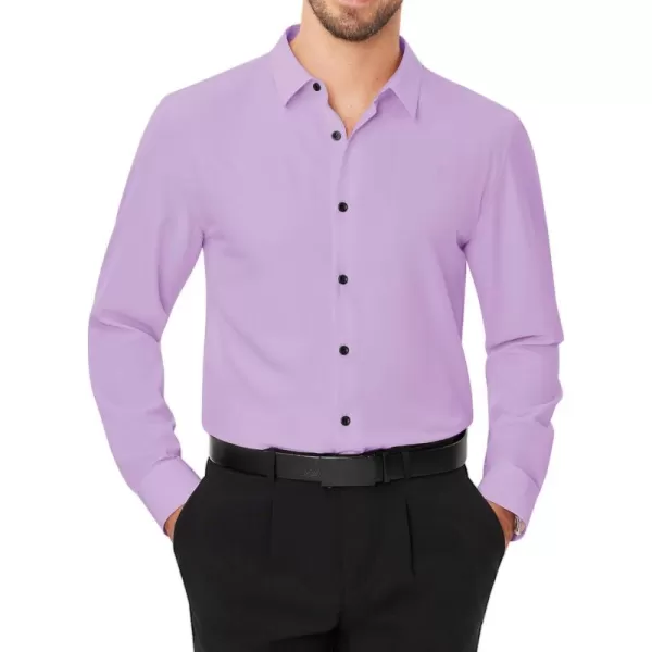 J.VER Men's Dress Shirts Solid Stretch Long Sleeve Formal Tuxedo Shirt Business Casual Button Down Shirts for Wedding Prom