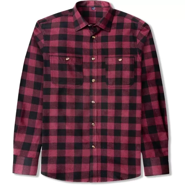 J.VER Men's Flannel Plaid Shirts Long Sleeve Regular Fit Casual Button Down Checkered Buffalo Plaid Shirt for Fall Winter