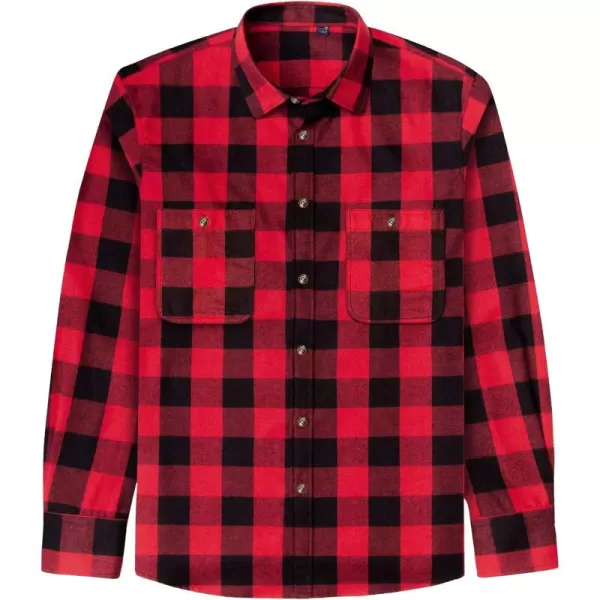 J.VER Men's Flannel Plaid Shirts Long Sleeve Regular Fit Casual Button Down Checkered Buffalo Plaid Shirt for Fall Winter