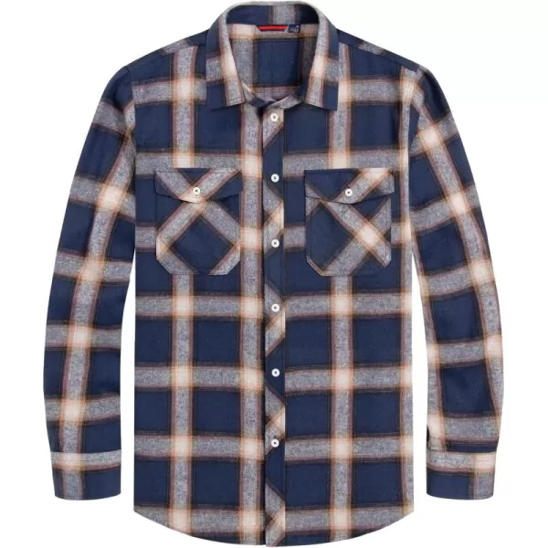 J.VER Men's Flannel Plaid Shirts Long Sleeve Regular Fit Casual Button Down Checkered Buffalo Plaid Shirt for Fall Winter