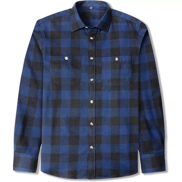 J.VER Men's Flannel Plaid Shirts Long Sleeve Regular Fit Casual Button Down Checkered Buffalo Plaid Shirt for Fall Winter