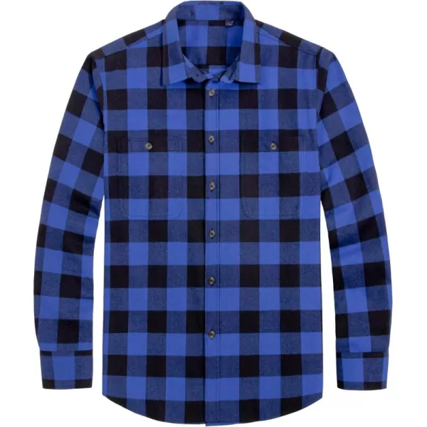 J.VER Men's Flannel Plaid Shirts Long Sleeve Regular Fit Casual Button Down Checkered Buffalo Plaid Shirt for Fall Winter
