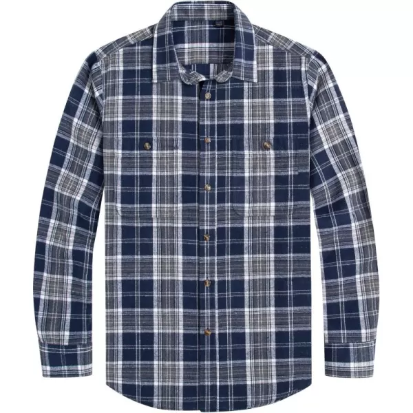 J.VER Men's Flannel Plaid Shirts Long Sleeve Regular Fit Casual Button Down Checkered Buffalo Plaid Shirt for Fall Winter