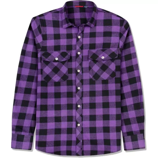 J.VER Men's Flannel Plaid Shirts Long Sleeve Regular Fit Casual Button Down Checkered Buffalo Plaid Shirt for Fall Winter