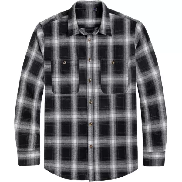 J.VER Men's Flannel Plaid Shirts Long Sleeve Regular Fit Casual Button Down Checkered Buffalo Plaid Shirt for Fall Winter