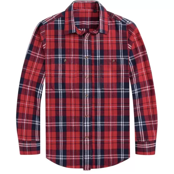 J.VER Men's Flannel Plaid Shirts Long Sleeve Regular Fit Casual Button Down Checkered Buffalo Plaid Shirt for Fall Winter
