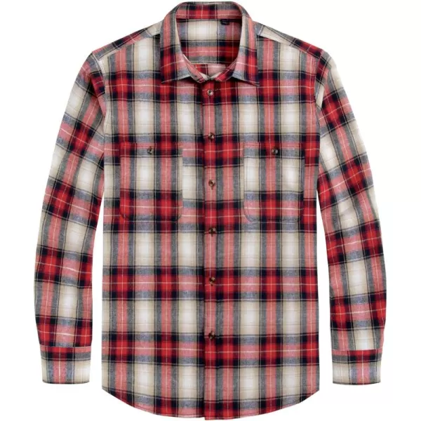 J.VER Men's Flannel Plaid Shirts Long Sleeve Regular Fit Casual Button Down Checkered Buffalo Plaid Shirt for Fall Winter