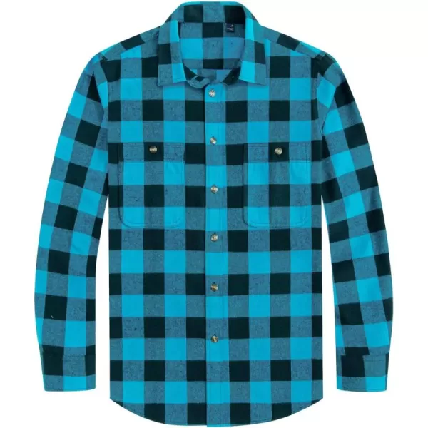 J.VER Men's Flannel Plaid Shirts Long Sleeve Regular Fit Casual Button Down Checkered Buffalo Plaid Shirt for Fall Winter