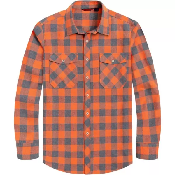 J.VER Men's Flannel Plaid Shirts Long Sleeve Regular Fit Casual Button Down Checkered Buffalo Plaid Shirt for Fall Winter