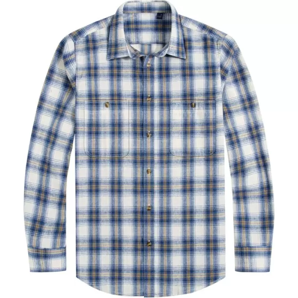 J.VER Men's Flannel Plaid Shirts Long Sleeve Regular Fit Casual Button Down Checkered Buffalo Plaid Shirt for Fall Winter