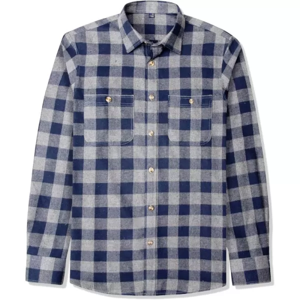 J.VER Men's Flannel Plaid Shirts Long Sleeve Regular Fit Casual Button Down Checkered Buffalo Plaid Shirt for Fall Winter