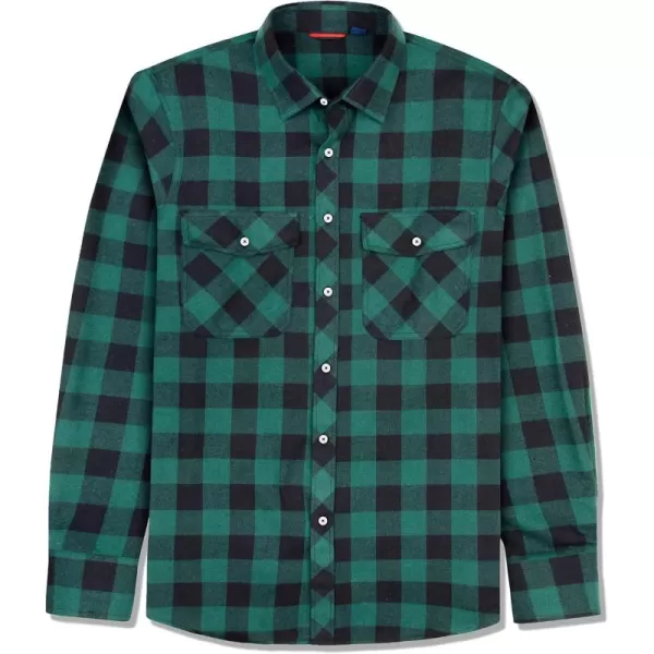 J.VER Men's Flannel Plaid Shirts Long Sleeve Regular Fit Casual Button Down Checkered Buffalo Plaid Shirt for Fall Winter
