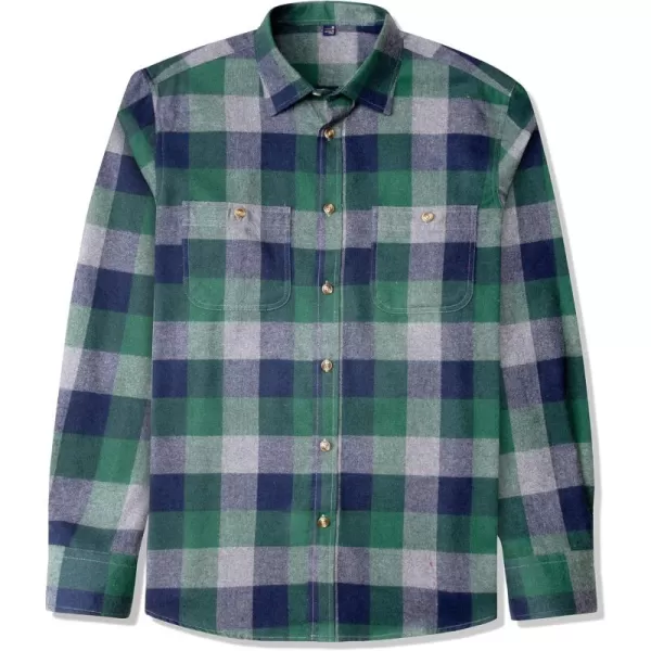 J.VER Men's Flannel Plaid Shirts Long Sleeve Regular Fit Casual Button Down Checkered Buffalo Plaid Shirt for Fall Winter