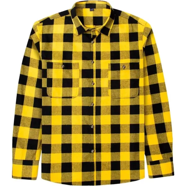 J.VER Men's Flannel Plaid Shirts Long Sleeve Regular Fit Casual Button Down Checkered Buffalo Plaid Shirt for Fall Winter