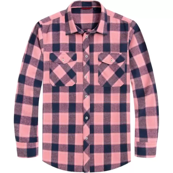 J.VER Men's Flannel Plaid Shirts Long Sleeve Regular Fit Casual Button Down Checkered Buffalo Plaid Shirt for Fall Winter
