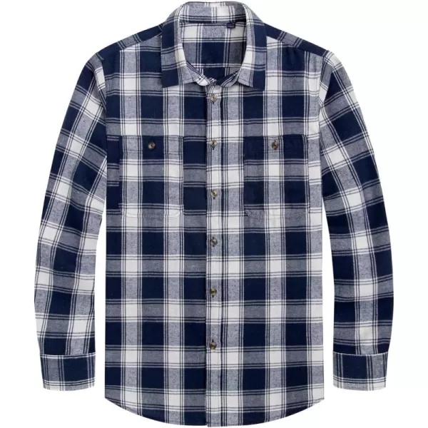J.VER Men's Flannel Plaid Shirts Long Sleeve Regular Fit Casual Button Down Checkered Buffalo Plaid Shirt for Fall Winter