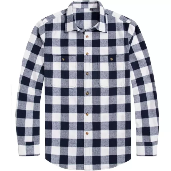 J.VER Men's Flannel Plaid Shirts Long Sleeve Regular Fit Casual Button Down Checkered Buffalo Plaid Shirt for Fall Winter