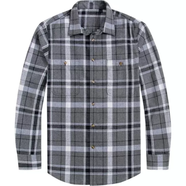J.VER Men's Flannel Plaid Shirts Long Sleeve Regular Fit Casual Button Down Checkered Buffalo Plaid Shirt for Fall Winter