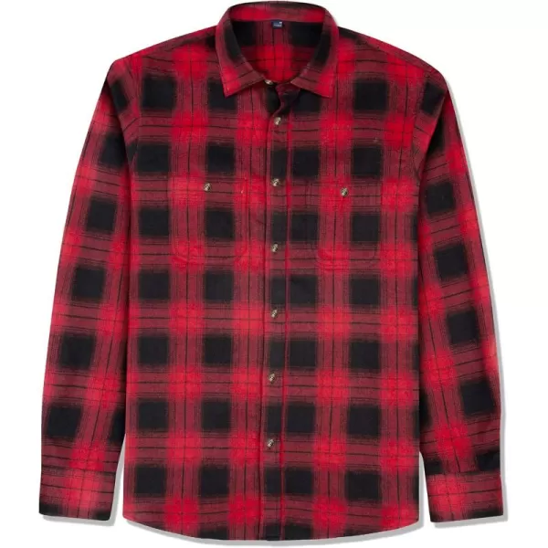 J.VER Men's Flannel Plaid Shirts Long Sleeve Regular Fit Casual Button Down Checkered Buffalo Plaid Shirt for Fall Winter
