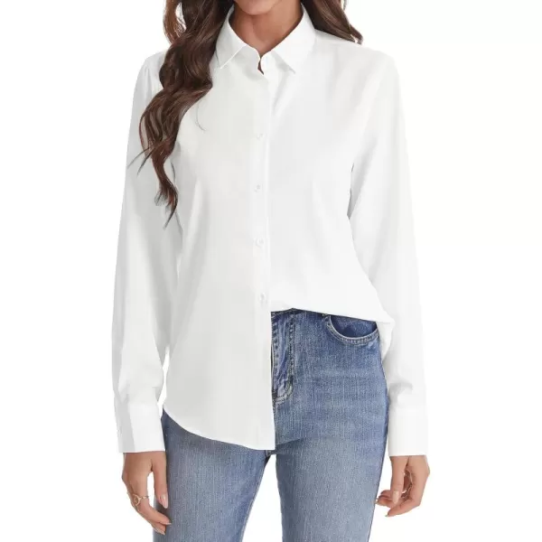 J.VER Womens Button Down Shirt Long Sleeve Solid Dress Shirts Chiffon Work Office Blouse Fashion Basic Business Formal Tops