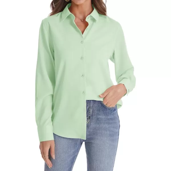 J.VER Womens Button Down Shirt Long Sleeve Solid Dress Shirts Chiffon Work Office Blouse Fashion Basic Business Formal Tops