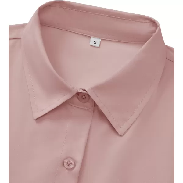 J.VER Womens Button Down Dress Shirts Wrinkle Free Long Sleeve Formal Shirt Solid Casual Work Blouse Collared Top with Pocket