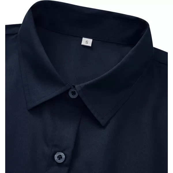 J.VER Womens Button Down Dress Shirts Wrinkle Free Long Sleeve Formal Shirt Solid Casual Work Blouse Collared Top with Pocket