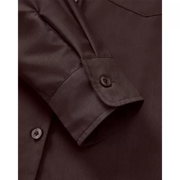J.VER Womens Button Down Dress Shirts Wrinkle Free Long Sleeve Formal Shirt Solid Casual Work Blouse Collared Top with Pocket
