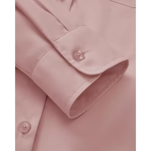 J.VER Womens Button Down Dress Shirts Wrinkle Free Long Sleeve Formal Shirt Solid Casual Work Blouse Collared Top with Pocket