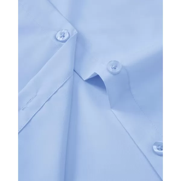 J.VER Womens Button Down Dress Shirts Wrinkle Free Long Sleeve Formal Shirt Solid Casual Work Blouse Collared Top with Pocket