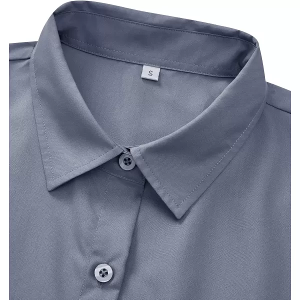 J.VER Womens Button Down Dress Shirts Wrinkle Free Long Sleeve Formal Shirt Solid Casual Work Blouse Collared Top with Pocket