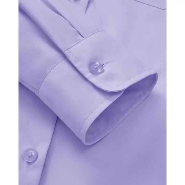 J.VER Womens Button Down Dress Shirts Wrinkle Free Long Sleeve Formal Shirt Solid Casual Work Blouse Collared Top with Pocket