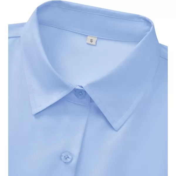 J.VER Womens Button Down Dress Shirts Wrinkle Free Long Sleeve Formal Shirt Solid Casual Work Blouse Collared Top with Pocket