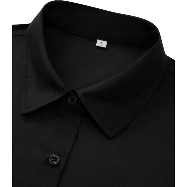 J.VER Womens Button Down Dress Shirts Wrinkle Free Long Sleeve Formal Shirt Solid Casual Work Blouse Collared Top with Pocket