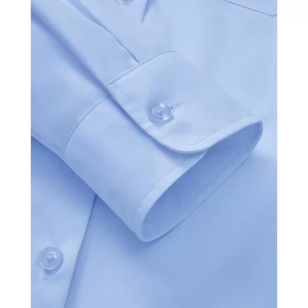 J.VER Womens Button Down Dress Shirts Wrinkle Free Long Sleeve Formal Shirt Solid Casual Work Blouse Collared Top with Pocket