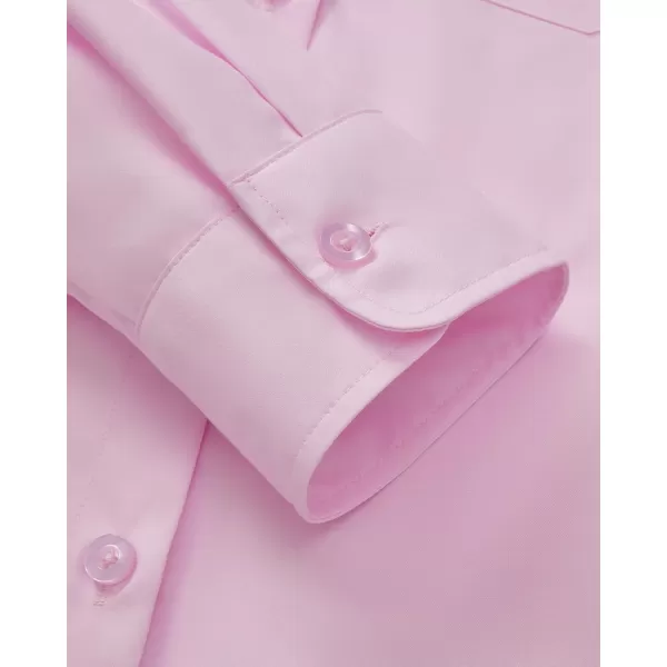 J.VER Womens Button Down Dress Shirts Wrinkle Free Long Sleeve Formal Shirt Solid Casual Work Blouse Collared Top with Pocket