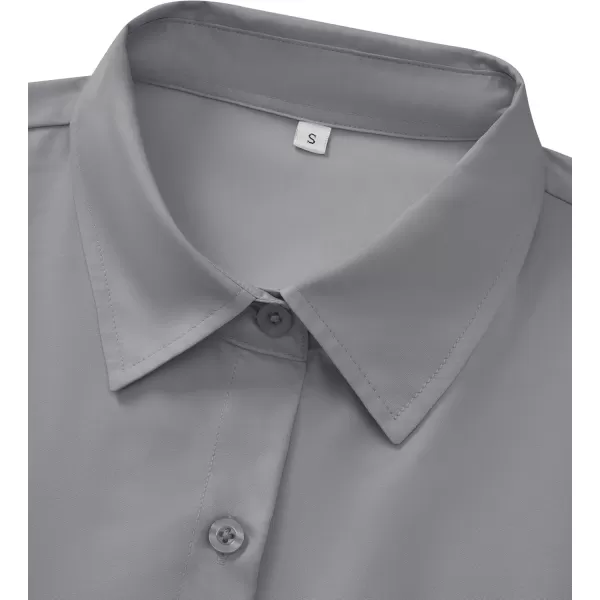 J.VER Womens Button Down Dress Shirts Wrinkle Free Long Sleeve Formal Shirt Solid Casual Work Blouse Collared Top with Pocket