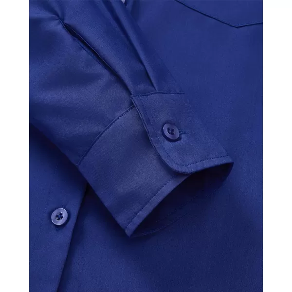 J.VER Womens Button Down Dress Shirts Wrinkle Free Long Sleeve Formal Shirt Solid Casual Work Blouse Collared Top with Pocket