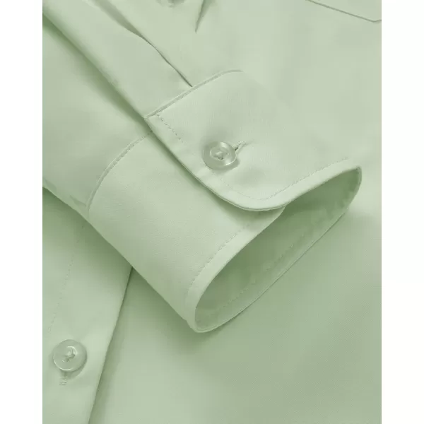 J.VER Womens Button Down Dress Shirts Wrinkle Free Long Sleeve Formal Shirt Solid Casual Work Blouse Collared Top with Pocket