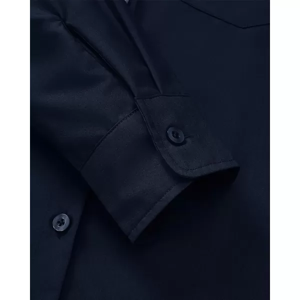J.VER Womens Button Down Dress Shirts Wrinkle Free Long Sleeve Formal Shirt Solid Casual Work Blouse Collared Top with Pocket
