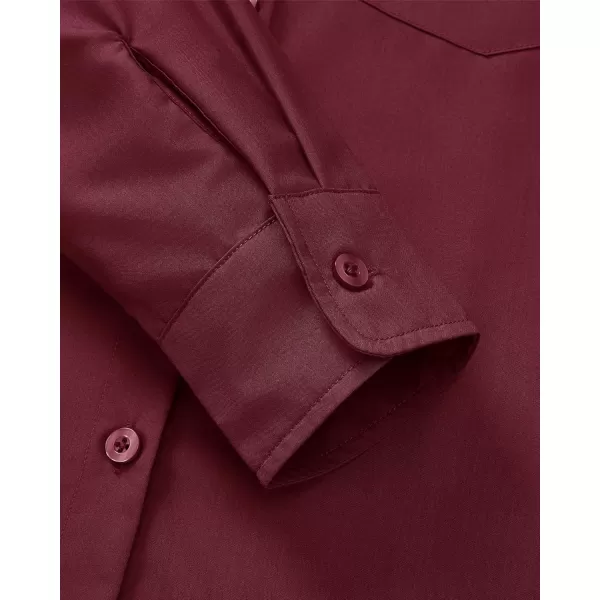 J.VER Womens Button Down Dress Shirts Wrinkle Free Long Sleeve Formal Shirt Solid Casual Work Blouse Collared Top with Pocket