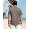 imageJVER Mens Cotton Linen Short Sleeve Shirts Casual Button Down Shirt for Men Beach Summer Vacation Wedding TopsBrown