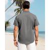 imageJVER Mens Cotton Linen Short Sleeve Shirts Casual Button Down Shirt for Men Beach Summer Vacation Wedding TopsGrey