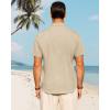imageJVER Mens Cotton Linen Short Sleeve Shirts Casual Button Down Shirt for Men Beach Summer Vacation Wedding TopsLight Khaki